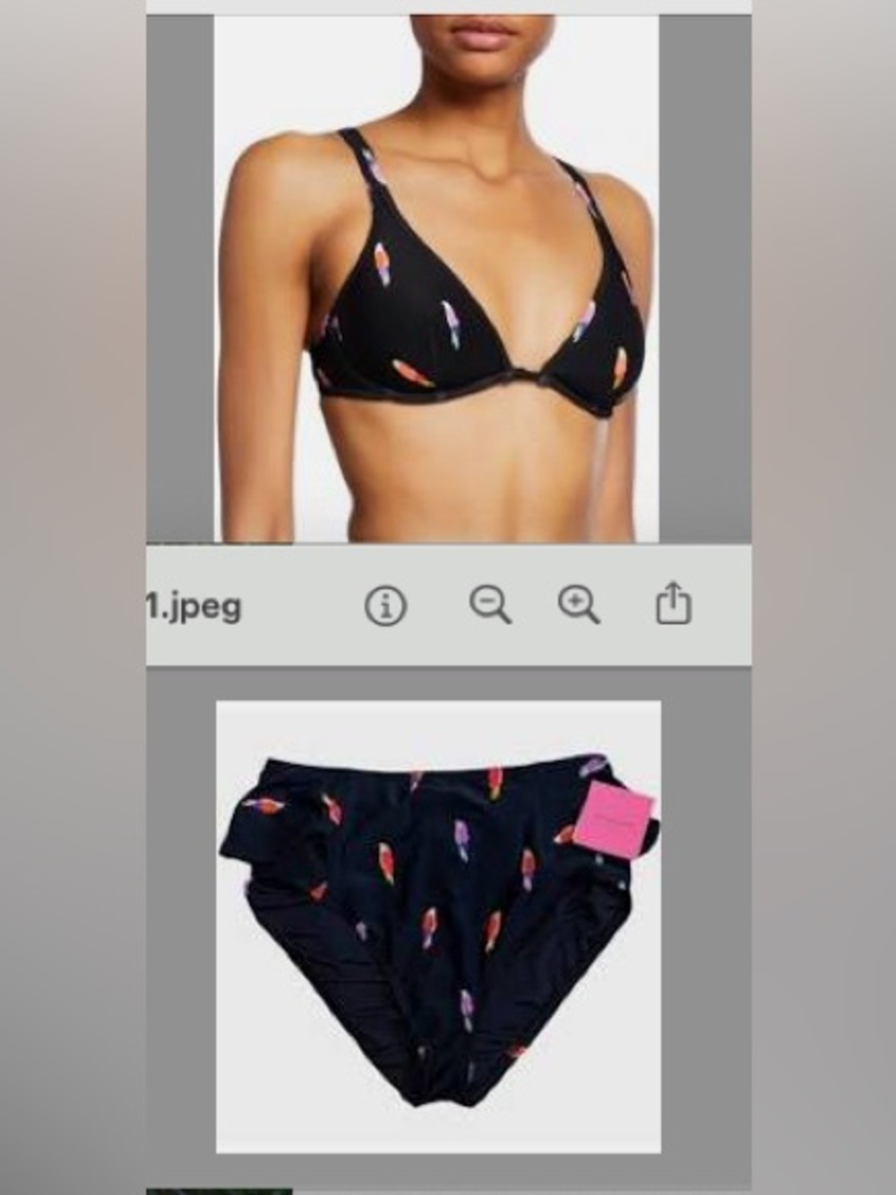 Kate Spade parrot bikini set— matching top and bottom